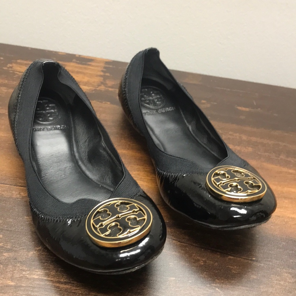 Tory Burch Black Patent Leather Slipper